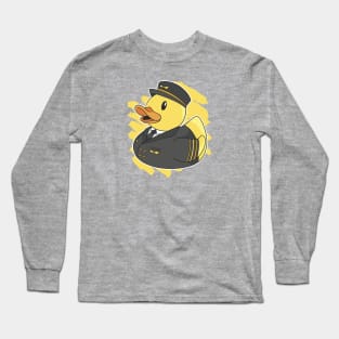 Cute Pilot Rubber Duckie // Bath Toy Duck Long Sleeve T-Shirt